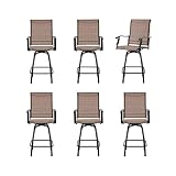 VICLLAX Swivel Bar Stools Patio Chairs, All-Weather Outdoor Furniture for Garden Backyard, Set of 6