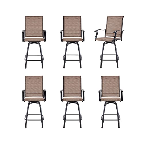 Vicllax Swivel Bar Stools Patio Chairs, All-Weather Outdoor Furniture For Garden Backyard, Set Of 6 #TOP3