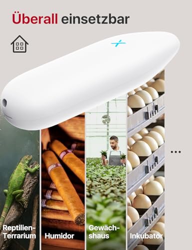 X-Sense WLAN Hygrometer Thermometer Innen, Temperatur- und Luftfeuchtigkeitsüberwachung per App, Export gespeicherter Daten, kompatibel mit Alexa, 3 Sensoren – erfordert Basisstation SBS50