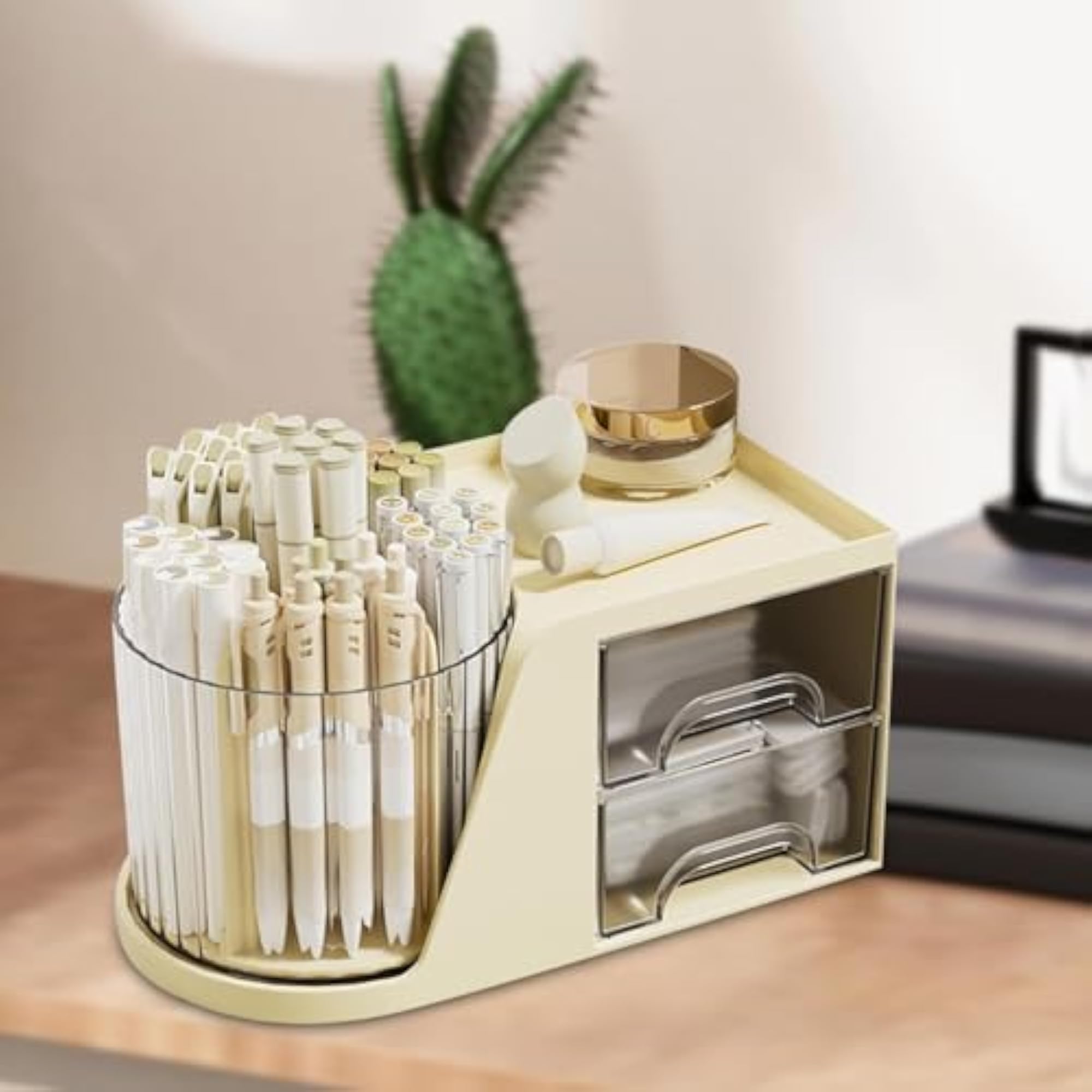 360° Rotating Makeup Brush Holder Desk Storage Box