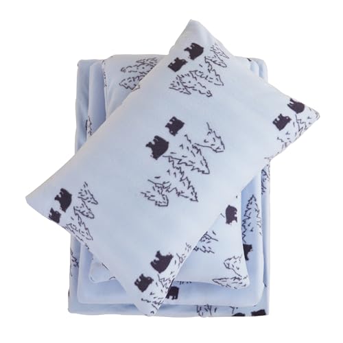 Image of Viviland Plush Microfleece Full Bed Sheet Set, Bear