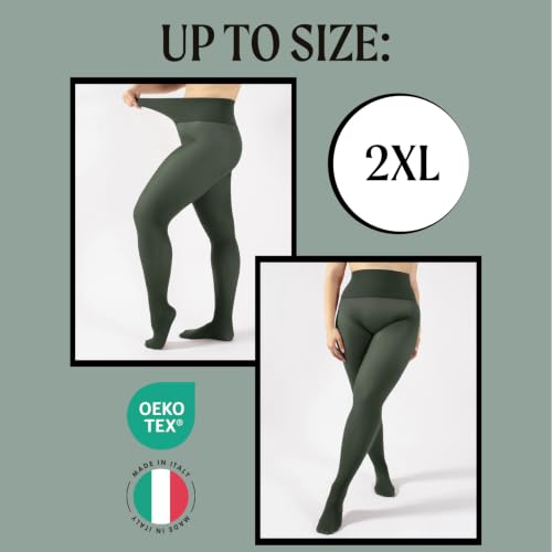 Image of CALZITALY Seamless Tights, 50 DEN High-Waist Pantyhose with no seams, Multi Color Opaque Tights - S, XXL, Italian Hosiery