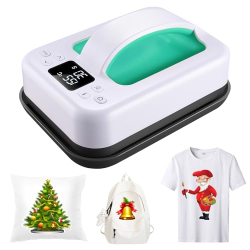 Legooin Heat Press Machine for T-Shirts, 7' × 4.8' Portable Fast Heat-up Mini Easy Press with...