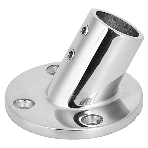 60 Degree Round Base, Marine Stainless Steel Boat Hand Rail Fitting, Boat Hinge Degree Round Base for Boat, Yacht, Building Hardware(22mm)