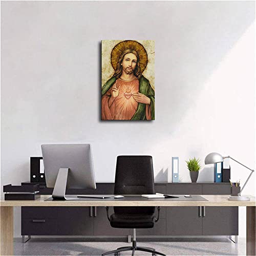Sacred Heart Of Jesus Christ Poster Picture Canvas Wall Art Print Home Room Decor - Jesus Poster 40X60Cm No Framed (Heart Of Jesus 4) #TOP1