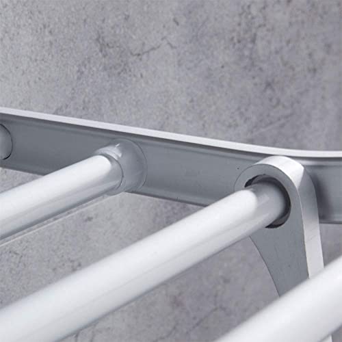 Porte-serviettes en aluminium spatial argenté éclatant pour salle de bain - 3