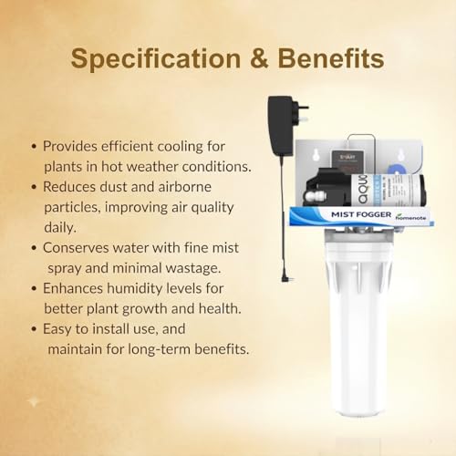 Image of Homenote Automatic Timer Mist Maker Fogger for Home & Poultry Farm with 100 GPD Pump, 10 Nozzles & 15 m Pipe | Fogger kit for Dairy Farm | Ideal for Outdoor Cooling & Humidification Use (Black)