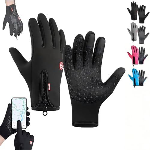 Jaxiuk Velura Winter Gloves,Thermal Touch Screen Windproof Gloves, All-Day Warmth, Windproof Waterproof,It is Suitable for Skiing, Cycling, Hiking and Other Outdoor Activities(Black)