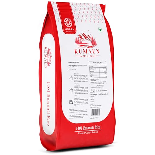 Image of Kumaun Hills (1401) Basmati Rice 1kg | Guaranteed Long-Grain Rice | Thin, Aromatic & Tasty Basmati