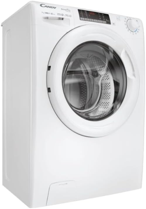Image showing the compact 44cm depth of the washing machine, indicating its space-saving design.