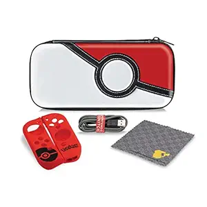 Nintendo Switch Pokemon Poke Ball Starter Kit with Travel Case, Power Cable & Cleaning Cloth by PDP