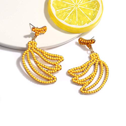 XOCARTIGE Brincos de gota femininos com contas de semente boho brincos pendentes feitos à mão de fru