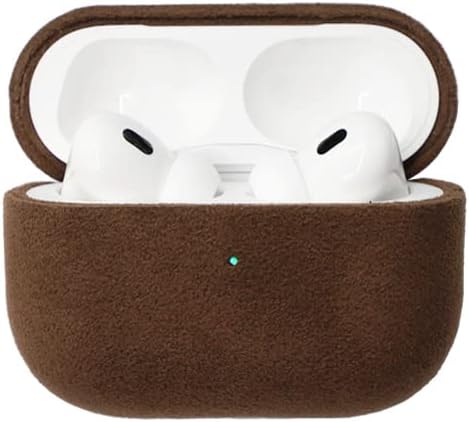 ALMA Funda Alcantara para AirPods Pro, AirPods Pro de 2 generación (Gen 2, marrón)