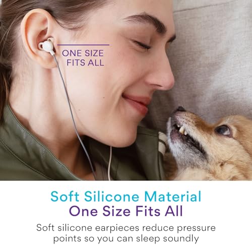 Image of MEE audio SleepTones USB-C Wired Sleep Earbuds for Side Sleepers with Lightweight Low-Profile Silicone Earpieces, Noise Reduction Sleeping Headphones with Built-in Mic & Volume Controls (Beige)