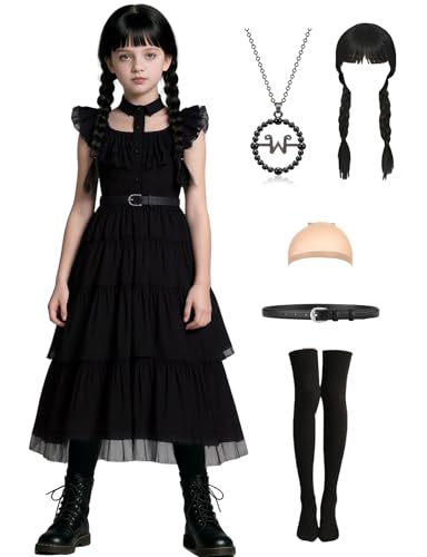 Vestido negro para niña disfraz de princesa Halloween miniatura 1