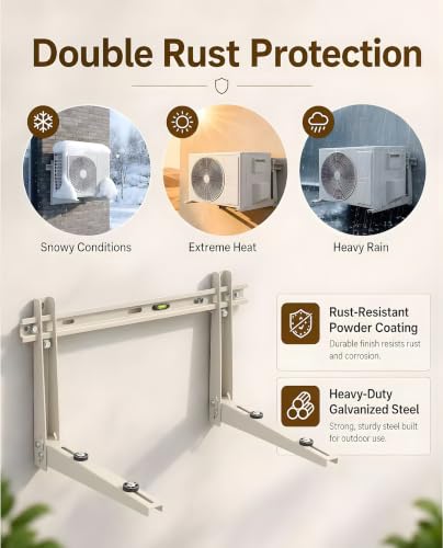 Heavy Duty Mini Split Wall Mounting Bracket, 550 lb, Fits 9000–36000 BTU AC