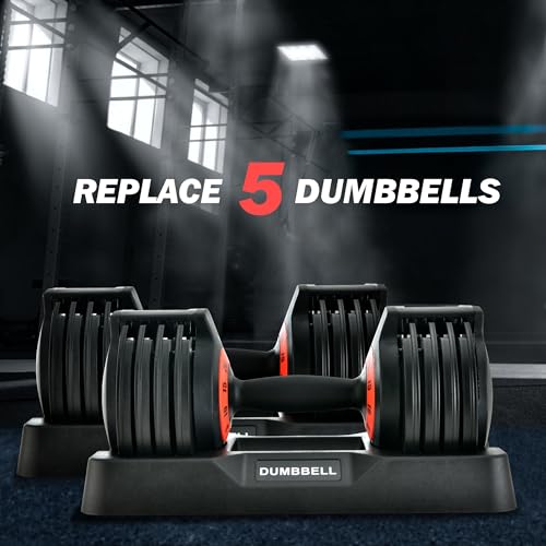 Gidsmk 25lbs Pair Adjustable Dumbbell Set, Fast Adjust Dumbbell Weight for Exercises Pair Dumbbells for Men and Women in Home Gym Workout Equipment, Dumbbell with Tray Suitable for Full Body - Image 5