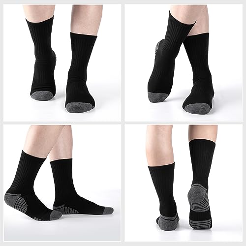 COOVAN 8 Pairs Mens Cushioned Crew Socks Athletic Moisture Wicking 8 Pack Work Socks2