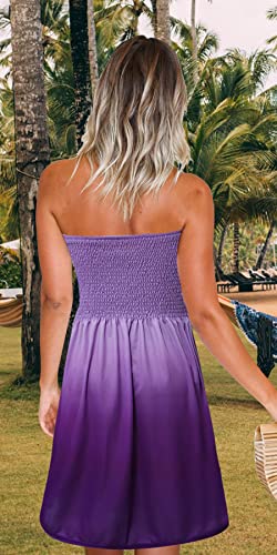 Image of Zyyfly Womens Summer Beach Dresses Strapless Cover Ups Dress Tube Top Sundresses