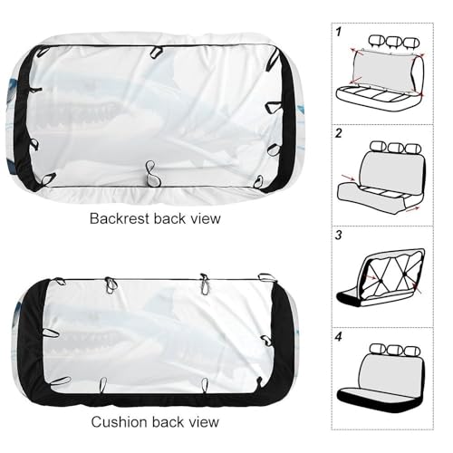 Funda para asiento trasero de coche universal Blue Shark en poliéster elástico 3