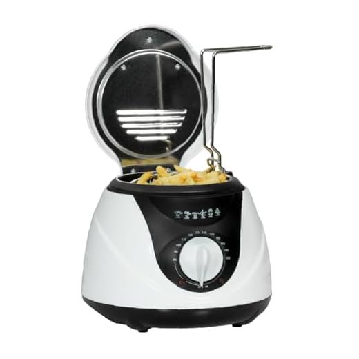 Quest 1 Litre Mini Deep Fat Fryer, 80°C - 190°C Adjustable Temperature, Deep Fryer for Chicken, Chips & More, Serves 1-2, Easy Clean, Non-Stick Bowl & Basket, 900W (35150)