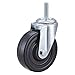 Swivel Stem Caster, Rubber, 4 in, 170 lb, Stem Dia.: 7/16 in