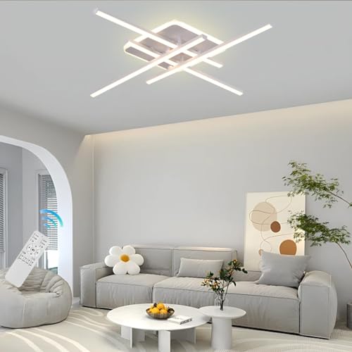 Plafonnier moderne blanc avec télécommande pour chambre et salon