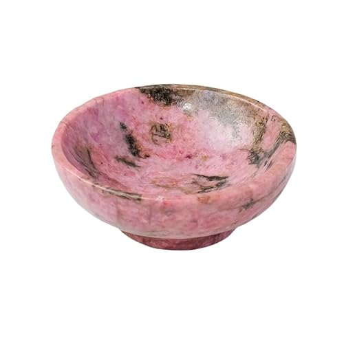 Genérico Adorno de cuenco pequeño de piedra de llama de cristal natural - Piedra de sodio cuadrada pulida for decoración de escritorio de oficina(Rose stone)