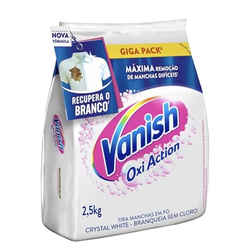 Tira Manchas Vanish em Pó Crystal White Oxi Action para roupas brancas Refil 2,5kg Tira Manchas Vanish em Pó Crystal White Oxi Action para roupas brancas Refil 2,5kg