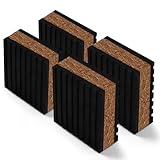 Cork Soundproofing Mats and Vinyl Record Soundproofing Feet, 2” x 2” x 7/8” Dimensions for Turntable Amplifiers Subwoofers Record Players Vibration Isolation and Noise Reduction (4-Pack)