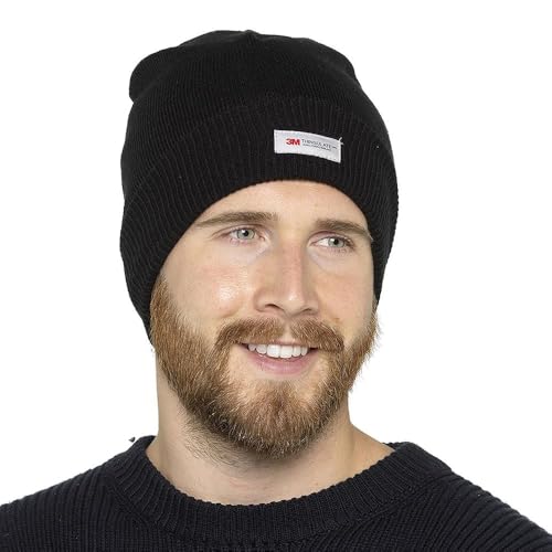 Image of A2Z Mens Hat Waterproof 3M Thinsulate Heatguard Insulated Thermal Woolly Winter - Hat MH626 Black M-L