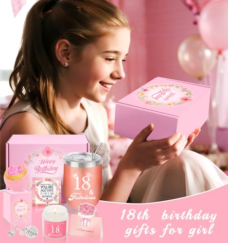 18th Birthday Gifts for Girls, Happy 18th Birthday Basket Gifts Box for Best Friends Neice Daughter Granddaughter Sister Her Girlfriend Classmate Bestie Stuff for Girls - Image 6