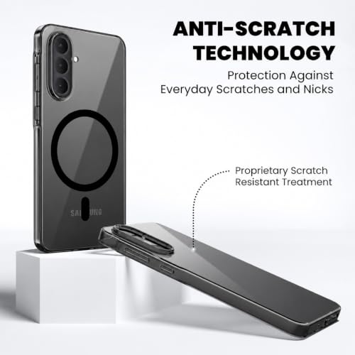 Image of Elzzi Anti Scratch Semi Translucent Cover for Samsung A37 Case, Premium PC + TPU Magnetic Phone Cases Drop Proof, Compatible with Magsafe Slim Never Yellowing Shockproof