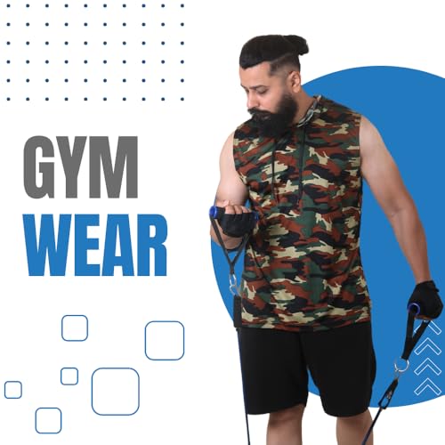 Image of Sleeveless Hoodies T Shirts for Men - Gym Vest, Sando Tank Top Wear, Workout Baniyan, Bodybuilding Tshirts, Sports Tshirt Vests