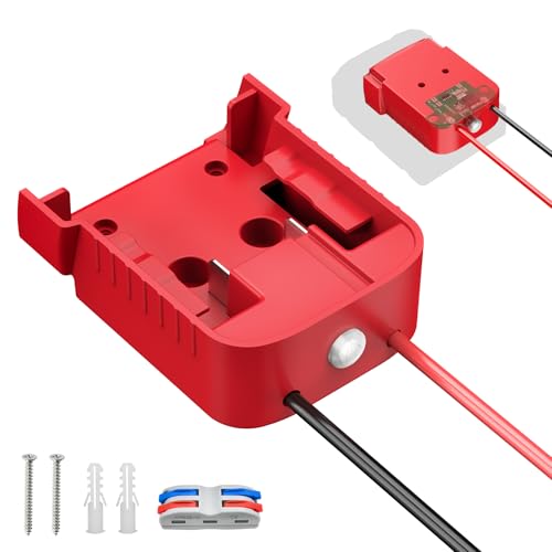 Kzreect Battery Adapter with Switch, Over-Discharge Protection, Compatible with Milwaukee 18V Battery,Converter for DIY Rc Car Toys Robotics and Truck, 12 AWG Wire, 1 Pack