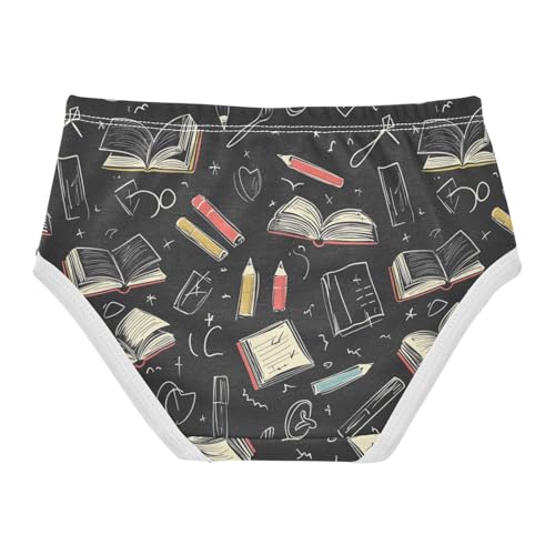 ZZKKO Blackboard_books_and_stationery Girls Underwear Toddler Panties for Girls Comfort Brief Size 2-8T2