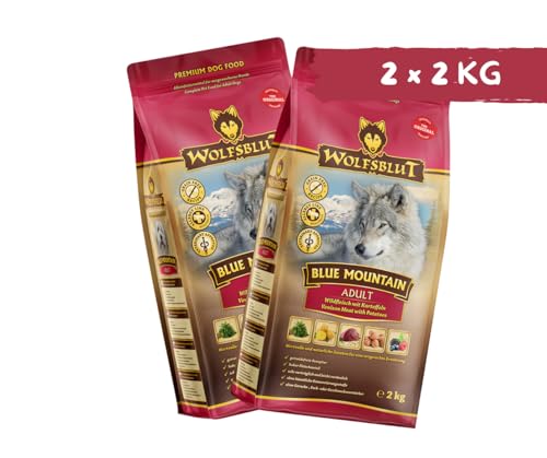 Wolfsblut Hund Adult | Trockenfutter | Multi Bundle | Mix Paket | Sparpaket | 2 x 2 kg | Verschiedene Sorten (2 x 2 KG, Blue Mountain)