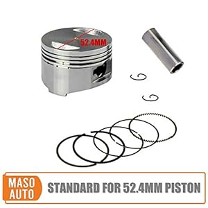 1 jeu de segments de piston Pitbike Pit Dirt Bike, un jeu de remplacement standard pour tous les moteurs 110cc à 125cc avec piston de 52,4 mm et axe de piston de 15 mm