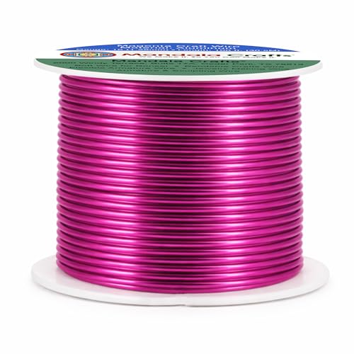 Image of Mandala Crafts 16 Gauge Magenta Anodized Aluminum Craft Wire, 100 FT | Colored, Flexible, Bendable, for Bonsai, Armature, Sculpting, Wire Wrapping, Jewelry Making, Weather & Tarnish Resistant