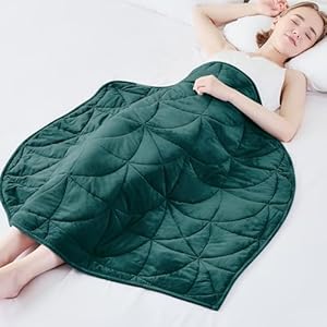 Weighted Lap Blanket 7 lbs for Adults, Luxury Soft Small Weighted Blanket, Compact Portable Weighted Lap Pad for Relaxation, Sleeping, Travel, All-Season Use, Forest Green, 40″ x 52″