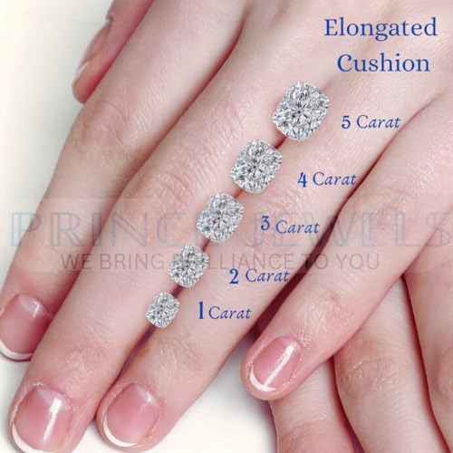 1-5ct Elongated cushion Cut Moissanite Hidden Halo Womens Engagement Ring in 925 Sterling Silver & 10K 14K 18K Solid Gold Valentine & Proposal Gift For Her2