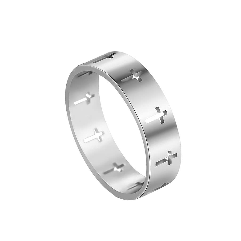Stainless Steel Hollow Finger Ring Couple Ring Classic Silver 17mm |Jewelry & Watches | Fashion Jewelry | Rings-image-32