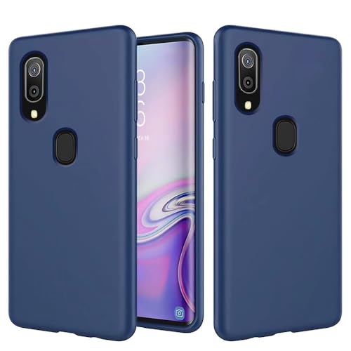 MUTOUREN Phone Case Compatible with Samsung Galaxy A40 TPU Liquid Silicone Gel Rubber Soft Cover Anti-Scratch Shockproof Case, Dark Blue