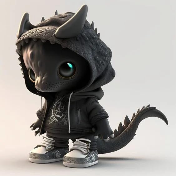 Ltahtliay Cool Dragon Figurines, Unique Handcrafted Resin Dragon Statue, Cute Baby Dragon Ornament,Mini Cute Dragon Dinosaur Sculpture Home Office Desktop Decor Ornaments Gifts (D)