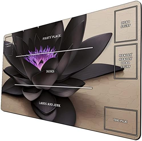 Dark Fantasy TCG Playmat, 24 x 14 inches Game Mat for MTG Trading Card Ink Painting Game Playmats Smooth Surface Battle Game Rubber Collection Cool 02 Zones