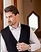 Kallspin Men's Cable Knit Sweater Vest Wool Blend V Neck Button Down Sleeveless Cardigan Vest(Black, 3X-Large)