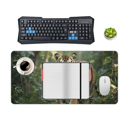 Desk Pad Protector 24x12 Inch Extended Forest Tiger miniatura 4