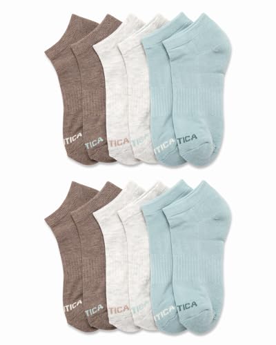 Image of Nautica Womens Low Cut Socks - 12 Pack Breathable Mesh Cushioned Athletic Performance No Show Socks for Women