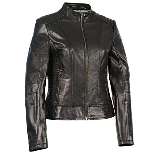 Milwaukee Leather SFL2860 Women's Zip Front Stand Up Collar Black Leather Jacket - 3X-Large