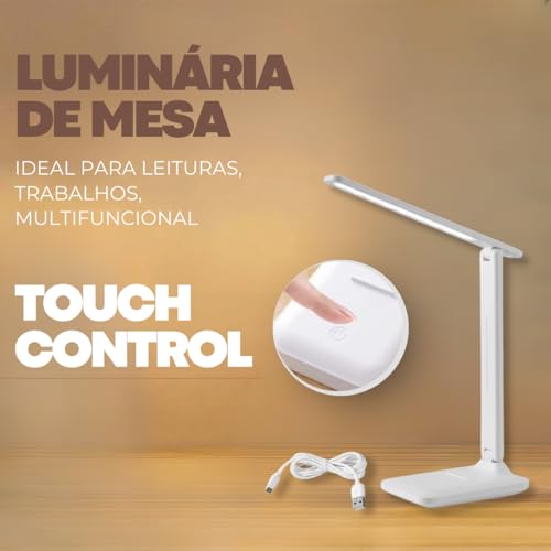 Luminária de Mesa, Luminária Led, Luminaria Led Recarregavel, Luminaria Led Recarregavel Mesa, Lumin
